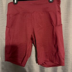 Women's Red Biker Shorts